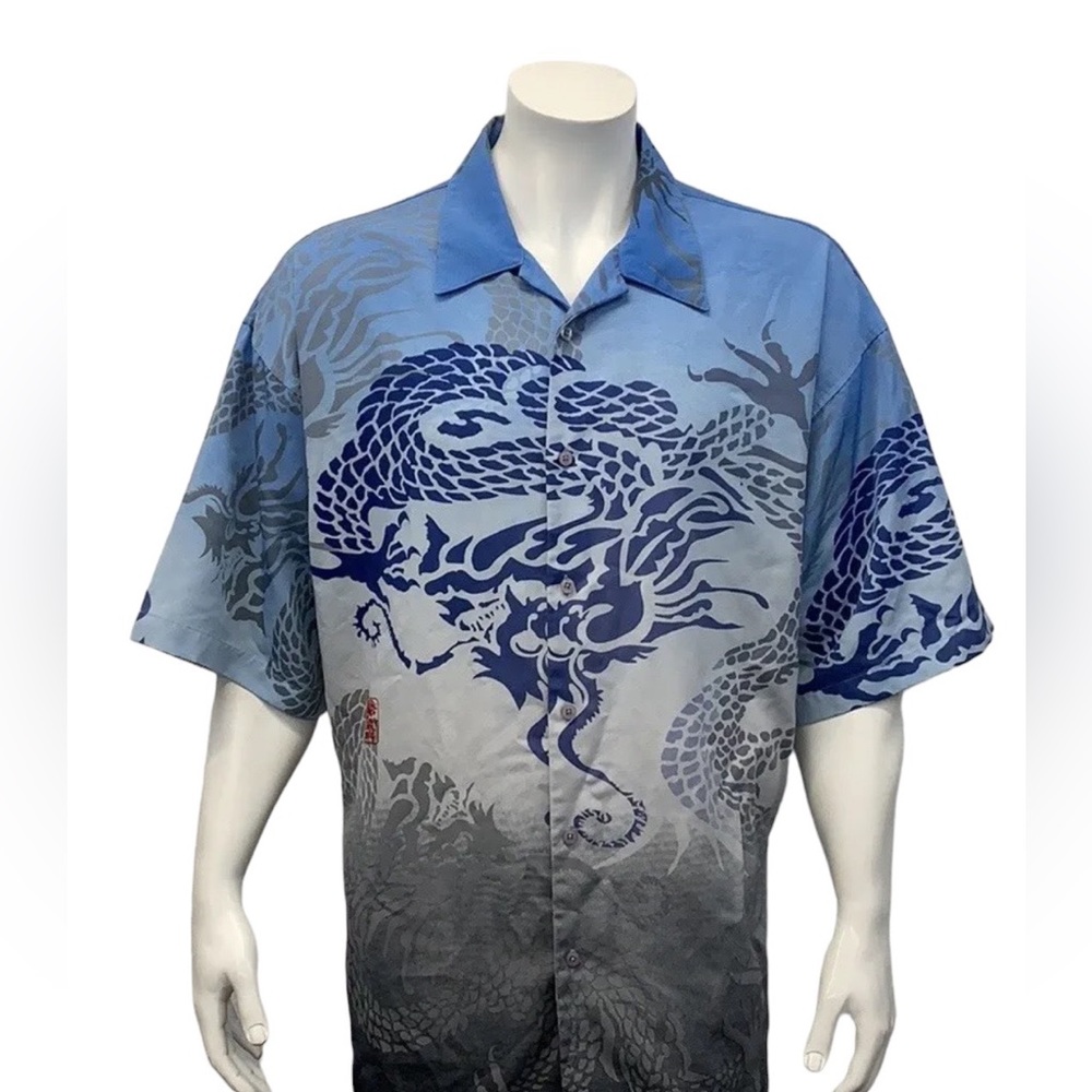 Koman Sport Blue Dragon Short Sleeve Shirt 2XL XXL